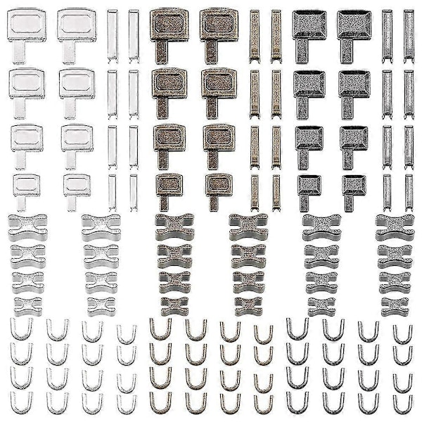 120 Delar Metall Dragkedjehuvud Slider, 4 Storlekar Dragkedja Botten Sliders Fäste Stift, Dragkedja Stopp