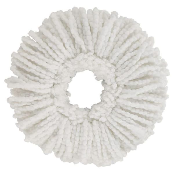 4 stk. Mikrofiber Moppehoveder, Runde Erstatningsmoppehoveder 360 Graders Rotation Moppehoveder til Gulvrengøring (Diameter 16 cm)