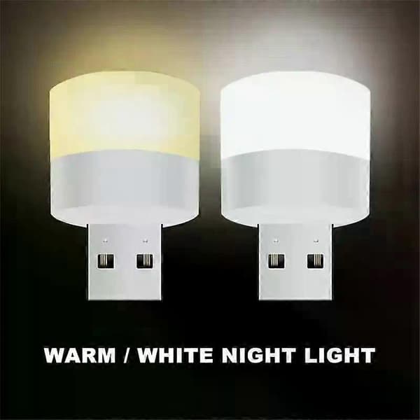 USB Boklamper USB Nattlys Mini LED Nattlys USB Plugg Lyspære Strømforsyning Lading Liten Rund Lesing Øyebeskyttelse