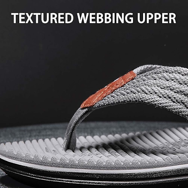 Moderigtige herreslippers med stofremme, skridsikre slippers med blød sål til stranden, simple slippers med spænde