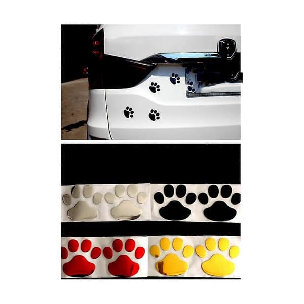4 Par PVC Björntass Hundfotavtryck Bildekal Repskydd
