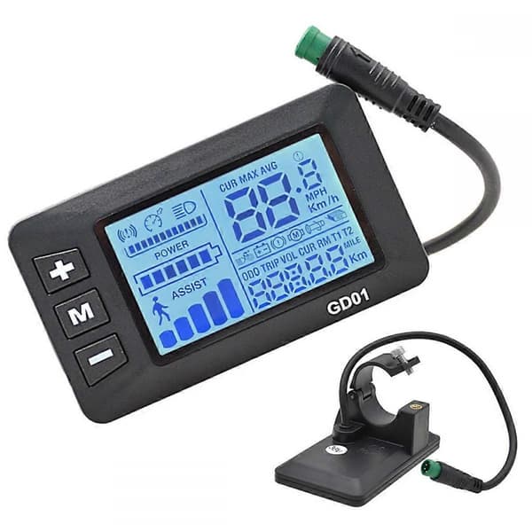 Til elcykel LCD-display GD01 vandtæt understøttelse af flere spændinger (24V/36V/48V) med smarte funktioner
