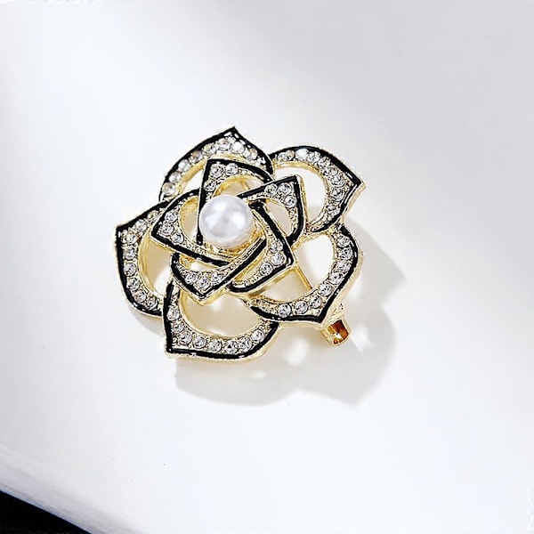 Kamelia Blombrosch för Kvinnor - Pärl- & Strass-emaljsmycken för Modeaccessoarer
