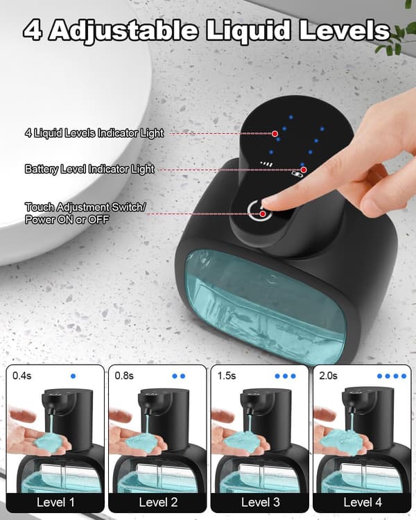 Automatisk såpedispenser, USB C veggmontert såpedispenser, 500 ml