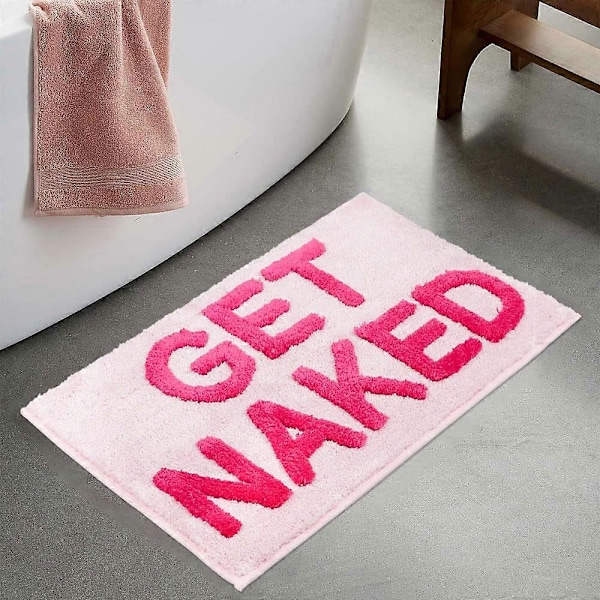Helfärgad rosa mjuk absorberande halkfri maskintvättbar badrumsmatta för litet duschrum 17\"x24\"