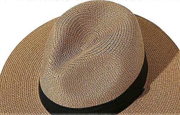 Dame Bredskygget Panama Stråhat, Rul-op Fedora Strand Solhat UPF50+