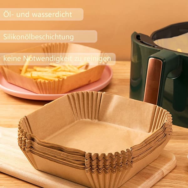 Airfryer bagepapir tilbehør, non-stick, vandtæt, olieafvisende, 100 stk.