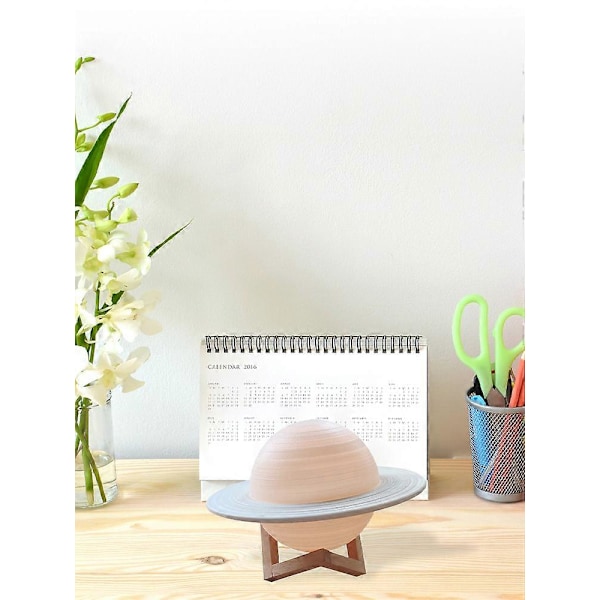 Saturn nattlampe med 16 farger og fjernkontroll/berøringskontroll, USB-oppladbar