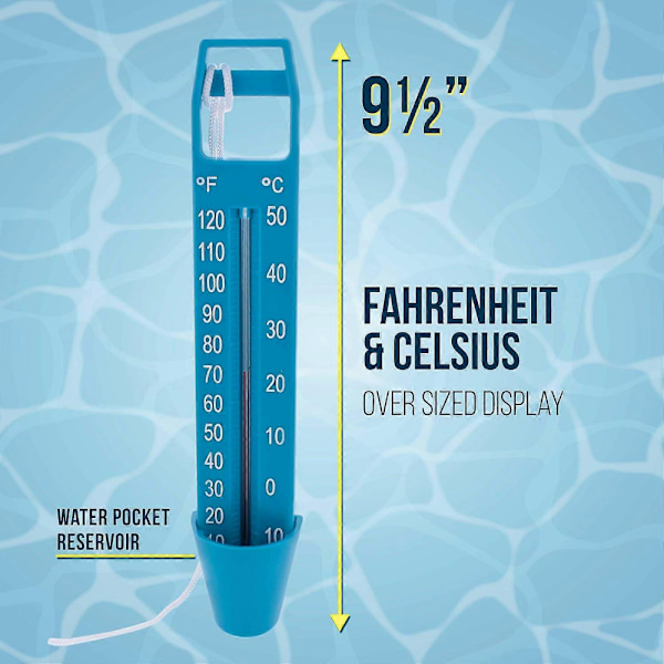 Pool Supply Scoop Pooltermometer med Jumbo Lättläst Temperaturdisplay
