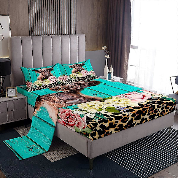 Leopard Floral Sengesett for Romdekor Barn Enkeltseng Størrelse