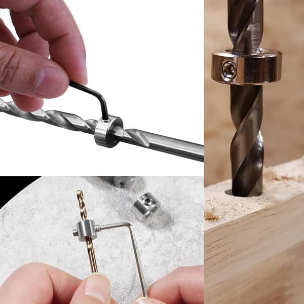 Set med 9 djupstoppringar - Positionsregulator - Positioneringsring - HSS-lokalisator - Djupbegränsare - 3-12 mm pluggar