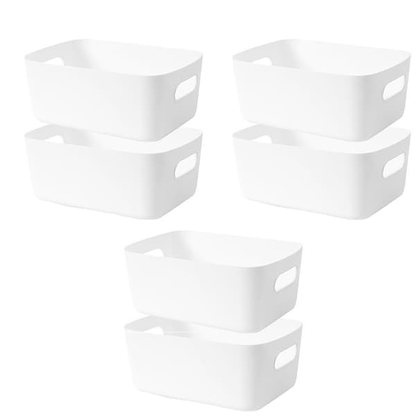 10-delt opbevaringsboks, opbevaringskurv, hylde, plastboks (hvid)