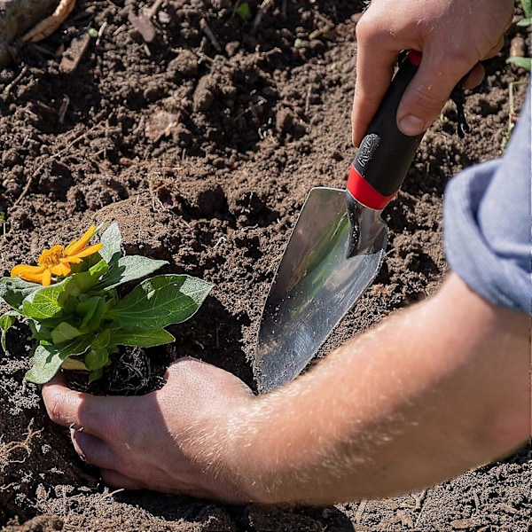 Ergonomisk Röd Handspade - Hållbart Trädgårdsredskap för Grävning & Plantering