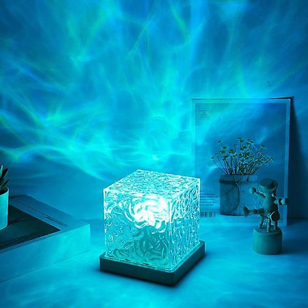 Lysprojektor, Roterende Ocean Wave Projektor, 16 Farver Kan Skiftes Fjernbetjening Plug-Play LED Projektor Vandbølge Lampe