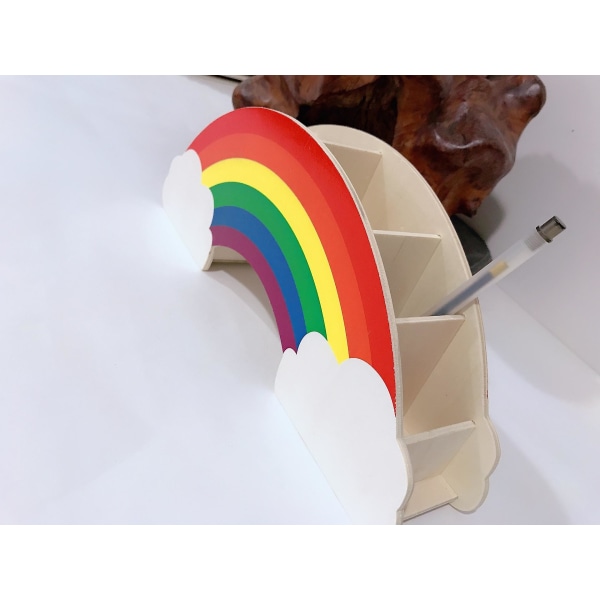 Wooden & s - Rainbow Wooden Telefonhållare Skrivbord Fo