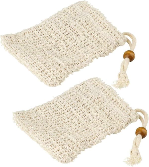 Sett med 2 Sisal Såpeposer, Såpebæreposer, Sisal, 12x10cm
