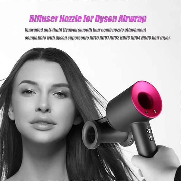 Passer til Diffusermunnstykke for Dyson Airwrap, Skånsomme Luftfester Styling Diffuser Konsentrator Glattende Munnstykketilbehør for Dyson Supersoni