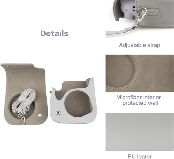 Rieibi PU-skinnveske for Mini 11, veske for Fujifilm Instax Mini 12