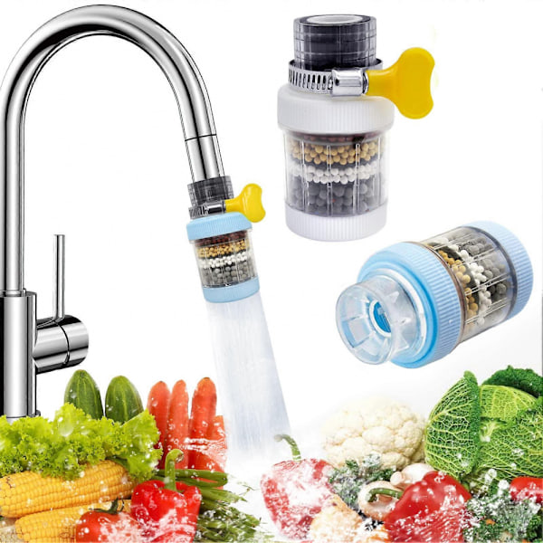 Vandhane Vandfilter, Uooker 2 stk. Aktiveret Kulstof Køkkenhane Filter, Fjerner Klor Fluorid Tungmetaller Har