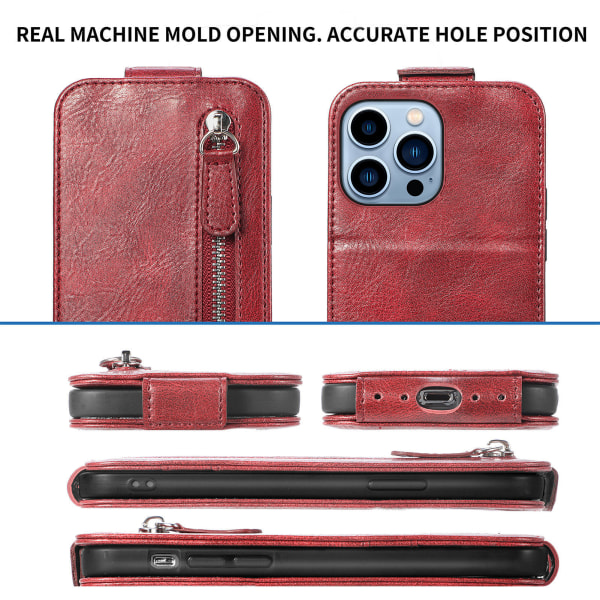 Plånboksfodral iPhone Case CASE -blockerande korthållare brun iPhone XS Max