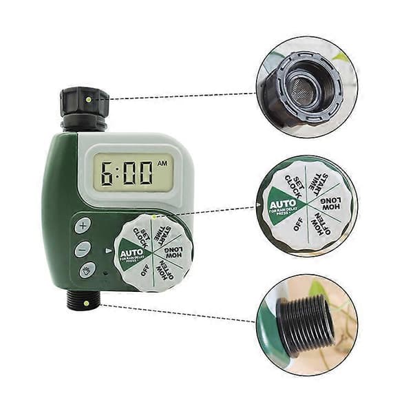 Hagespreder med automatisk timer, vanningsur, uten batteri