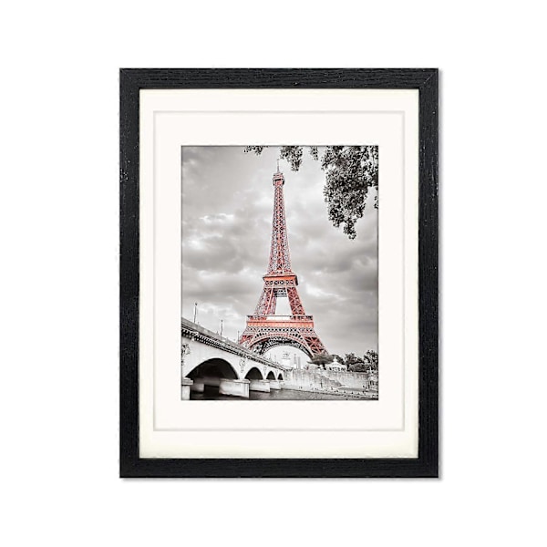 12x16 Fotoramme i Massivt Tre - Dobbel Matt Design for 11x14 eller 8.5x11 Bilder