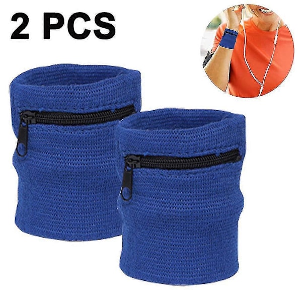 (Kungsblå) Armbandsplånbok med dragkedja Löpararmband Armbandsväska Armväska Royal Blue
