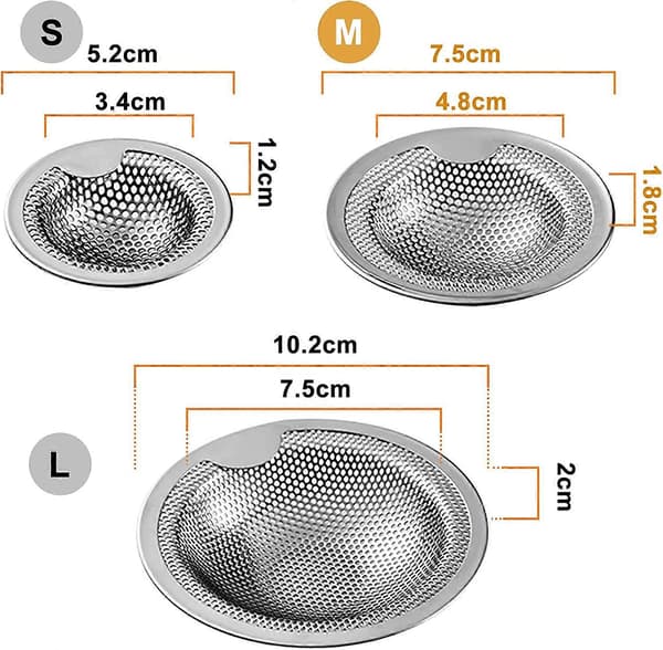 Vaskesiler i rustfritt stål, sett med to (7,6 cm)