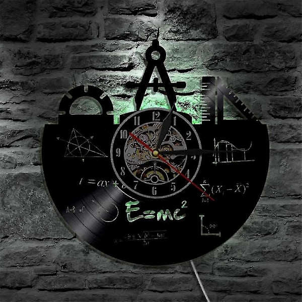 Matematisk formel koordinat ekvation kompass konst vinyl vinylskiva väggklocka undervisning formler satser klocka