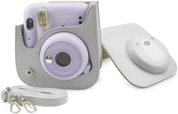 Rieibi PU-skinnveske for Mini 11, veske for Fujifilm Instax Mini 12