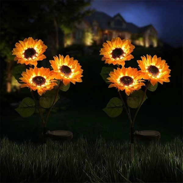 Solsikke LED Lampe Automatisk På/Av Ingen Ledninger Kreves Enkel å Installere Utendørs Vanntett Solar Hage Lampe Plen Lampe QingHai