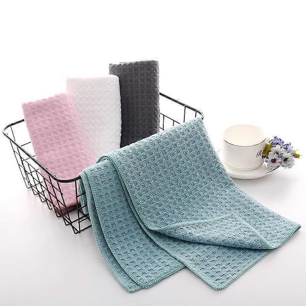Sæt med 2 overdimensionerede badehåndklæder i hurtigtørrende mikrofiber, fnugfri, 140 x 70 cm, Hvid, vaffelvævning