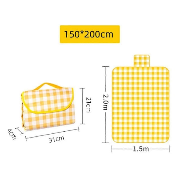 Picknickfilt 150x200 cm, strandfilt, picknickfilt, tvättbar strandmatta, camping, picknick