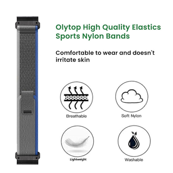 (Style A) Til Garmin Forerunner 965/955/945/935 22mm Urrem Trail Loop Justerbar Nylon Håndledsrem
