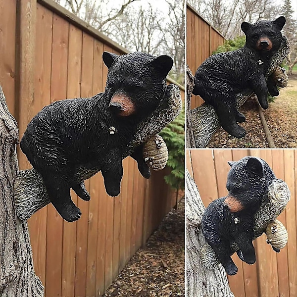 Dyrefugur Resin Bjørn Veggmontert Kunststatue Hagegårdsdekor Gave