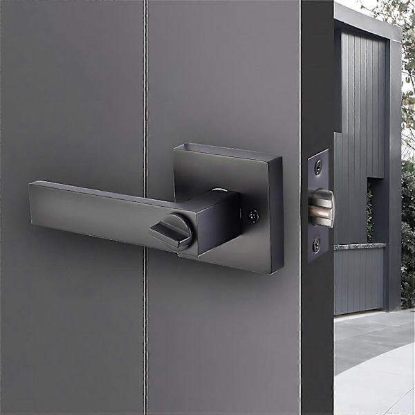 Firkantet, låsestørrelse 60/70mm, Qrity dørvriderhåndtaklås, dørhåndtak i aluminiumslegering for bruk på soverom, garderobe, lagerrom og kontor