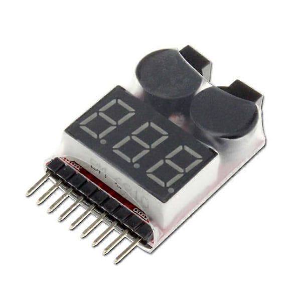 1S-8S Batteritestare, RC Batterilarm Summer Lipo-kontroll med LED för Lipo, Li-ION, Li-Fe Batteri Fonepro