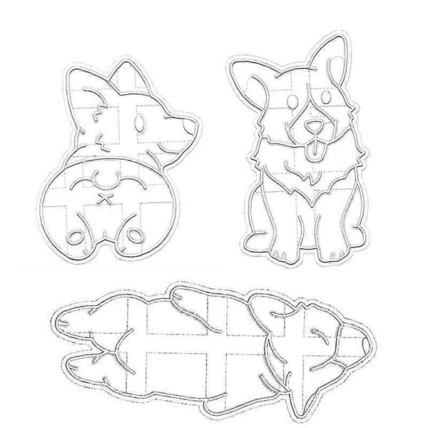 Plastik Corgi Numse Kageform (2 Stykker)