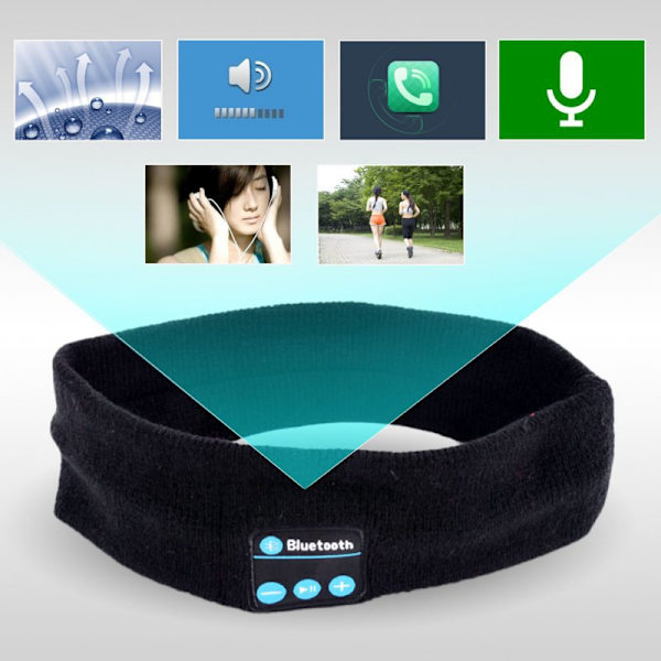 Sleeping headphones - Bluetooth headbands microphone black
