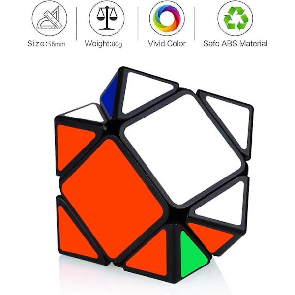 Speed Skewb -nopea ja sulava Speed Cube -taikakuutio, pulmapeli, vääntökuutio, lahja lapsille ja aikuisille, musta