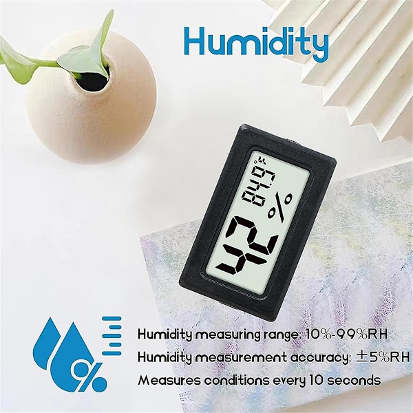 6-pack Mini Hygrometer Inomhus Fuktmätare Hygrometer Digitala Termometrar Luftfuktighet med () för G