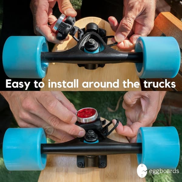 LED Skateboardlys - LED-lys foran og bak til longboard, USB-oppladbare. Ideelt lyssett for elektrisk skateboard