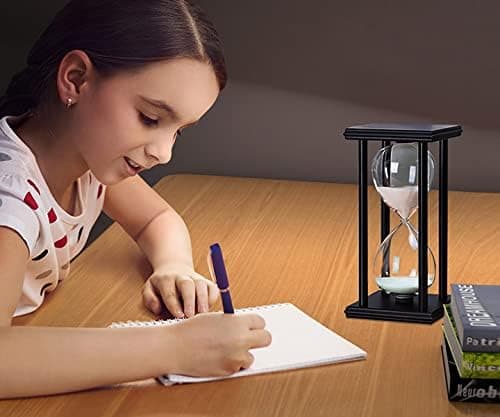 60 Minuter Timglas Sand Timer Retro Heminredning med 4 Svarta Träramar