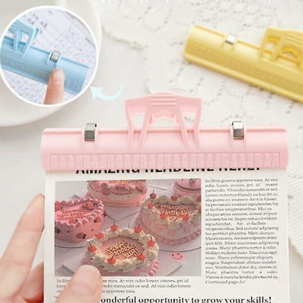 2 stk. Rose Noteklips Sideholder: Plastark Klips Boksideholder