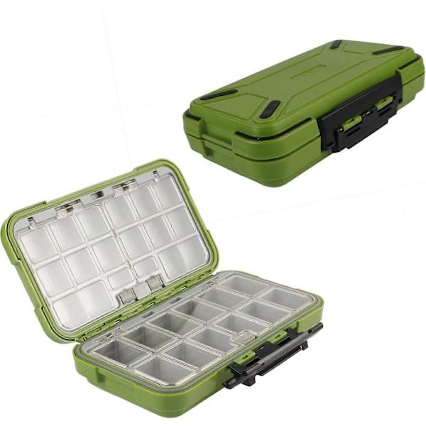 1-pack Vattentät // 2-sidig // Fiske-drag-lådor-bete, Liten-väska, Mini-box Förvaringsbehållare (LGrön)