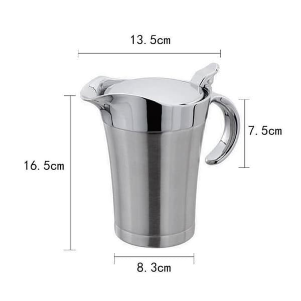 Termosfat i rostfritt stål, dubbelisolerad såsskål med lock (750 ml)