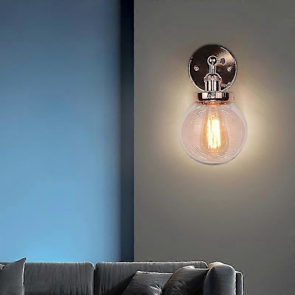 Antik industriel væglampe Globe væglampe rosaguld