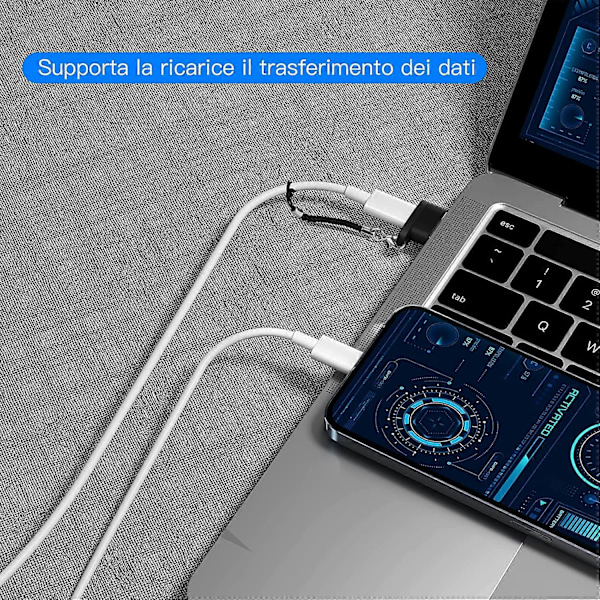 USB C till USB Adapter, USB Hane till USB C Hona, Svart [2-Pack], Portabel USB C Stödjer Snabbladdning och Dataöverföring