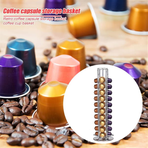 360° Roterbar Nescafe Kaffekapselholder Gylden 40 Pose Holder