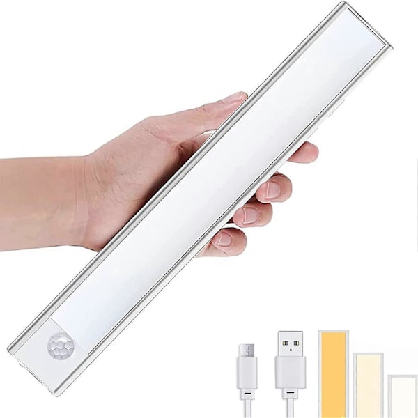 Sett med nattlamper USB oppladbar dimbar magnetisk ultratynn 3-form under skap LED bevegelsessensor natt kjøkkentilbehør QingHai